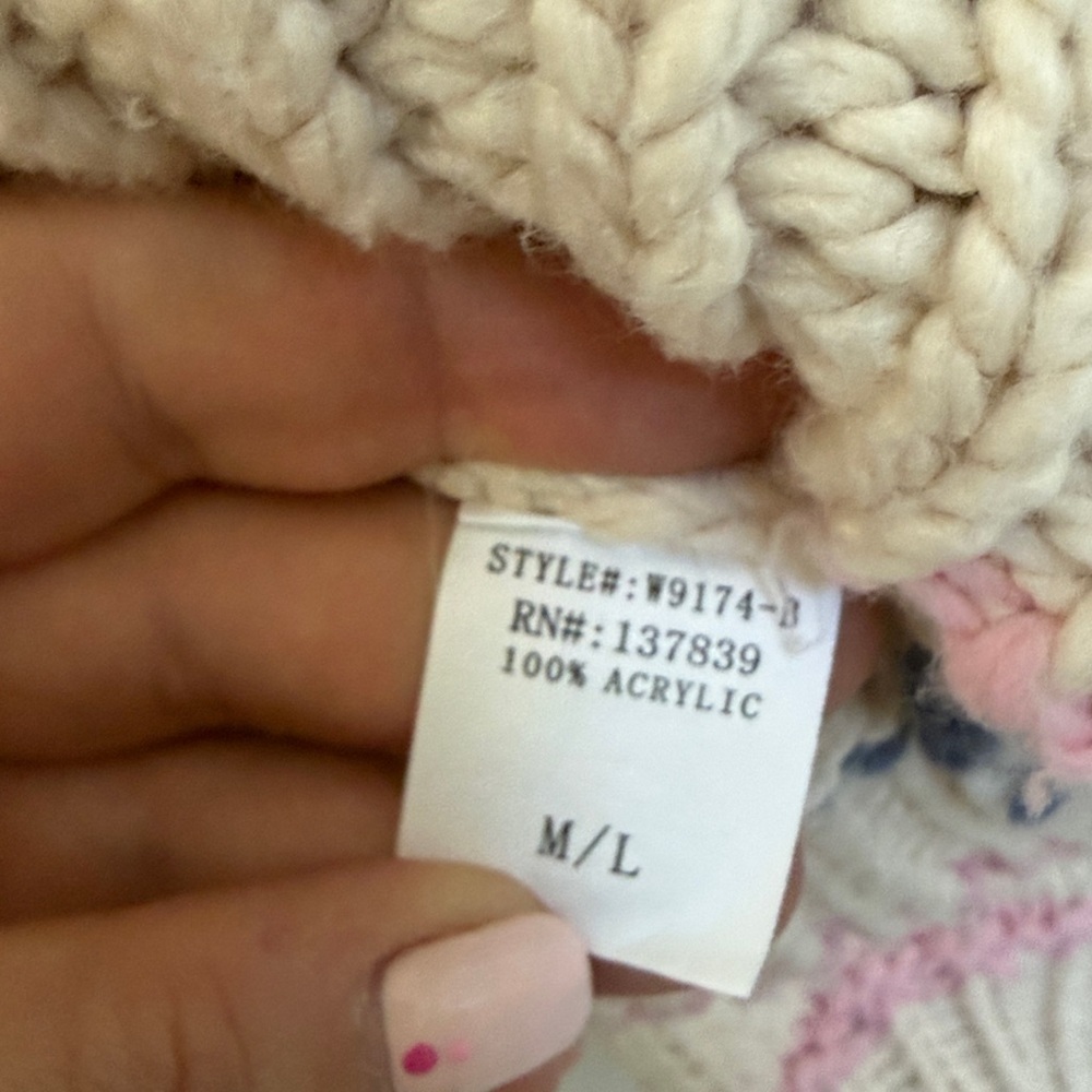 debut Cream Crewneck Sweater with Multicolor Stripes - Picture 4 of 5